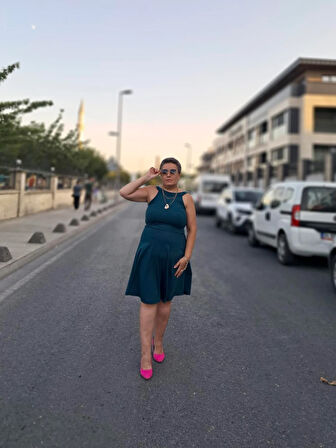 HALTER HAKA KLOŞ ELBİSE