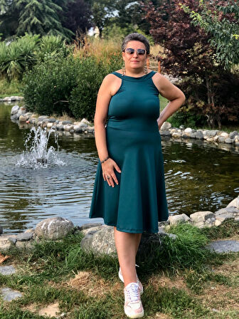 HALTER HAKA KLOŞ ELBİSE