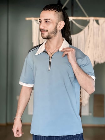 FERMUARLI GÖMLEK YAKA 2 İPLİK KISA KOL