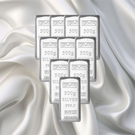 10 Adet 500 Gr Gmr Gümüş Külçe