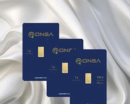 3 Adet 1 Gr 24 Ayar Onsa Gram Altın