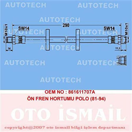 ÖN FREN HORTUMU POLO 81-94