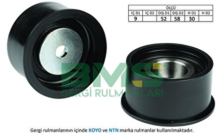 EKSANTRİK GERGİ RULMANI ASTRA F 93-01 - VECTRA A 89-00 1.8i 16V-2.0i 16V- OMEGA B 2.0 16V 94-03