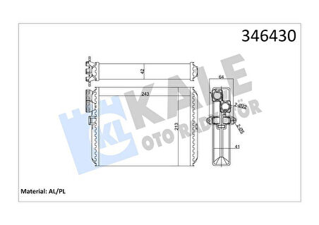 KALORİFER RADYATÖRÜ VOLVOS60 2.0T 2.4 01 S80 98-06 V70 00 XC70 00 XC90 02 812328