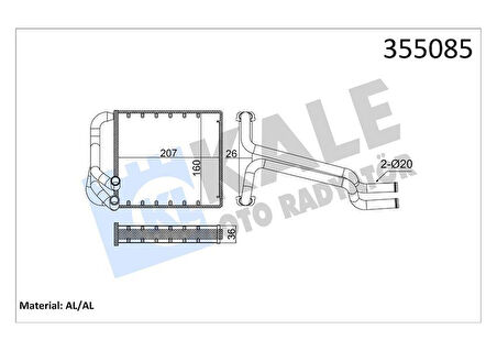 KALORİFER RADYATÖRÜ HYUNDAI ELANTRA 1.6L G4FG 11-14 - ALEMİNYUM