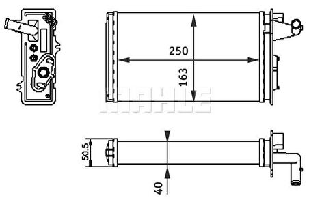 KALORİFER RADYATÖRÜ FIAT TEMPRA 95 01 TİPO 95 01 ALFA ROMEO 145 95 01 146 94 01 155 92 97 250x163x40 MUSLUKLU