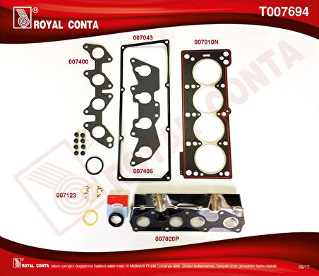 MOTOR ÜST TAKIM CONTA SKT R9 BROADWAY RNI-R19-CLIOE6J-E7J 1.4