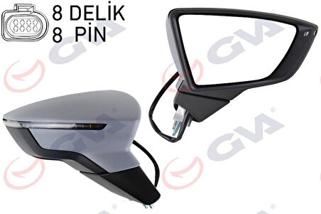 DIŞ DİKİZ AYNASI SAĞ LEON 12 ELEKTRİKLİ KATLANIR ISITMALI SENSÖRLÜ SİNYALLİ ASTARLI KONVEKS VM-367EBR