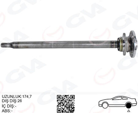 AKS MILI ARKA SAG INCE UZUN 893mm MERCEDES SPRINTER B906 . VW CRAFTER 30-35-50 Z:26-29 PORYALI