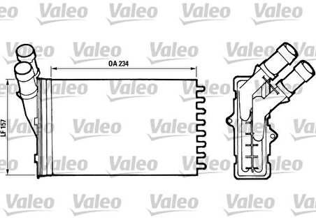 KALORİFER RADYATÖRÜ BERLINGO-PARTNER 96 XANTIA 95-98 XSARA 99-05 306 93-01 234x157