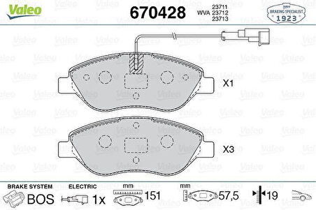 ÖN FREN BALATASI FİŞLİ FIAT BRAVO II 08 14 EGEA HB 15 ALFA ROMEO MITO 08 15 LANCIA DELTA III 08 14 1.3D MTJ 1.4TB 1.6D MTJ 1.9D MTJ 2.0D MTJ BÜYÜK TİP