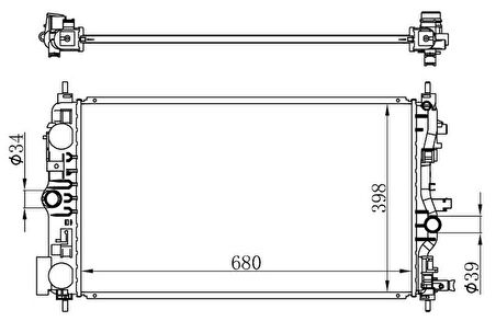 RADYATÖR BRAZİNG ASTRA J 09 2.0CDTI MEK AC KLİMASIZ 680x398x26