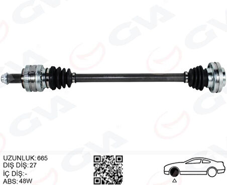 KOMPLE AKS ARKA SAĞ BMW E81 E82 E87 E90 E91 E92 E93 665MM OTOM. SANZ.