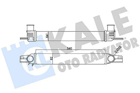 TURBO RADYATÖRÜ INTERCOLLER NEMO-BIPPER-FIORINO 1.3JTD-BIPPER-NEMO 1.4HDI 540x82x64 AL-PL-BRZ