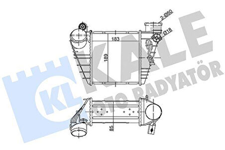 TURBO RADYATÖRÜ INTERCOOLER GOLF IV-BORA-A3-OCTAVIA-TOLEDO-LEON 1.9TDI 183X189.5X85 AL/PL/B