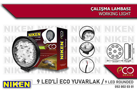 CALISMA LAMBASI ECO 9 LEDLİ YUVARLAK