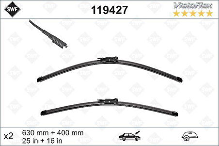 x SİLECEK 60 40cm X2 FLATBLADE-MUZ TİPİ BMW 3 SERİ E92 NISSAN QASHQAI 2007-2013 SWF 119427