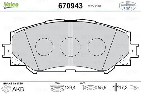 ÖN FREN BALATA TOYOTA AURIS. COROLLA 1.6L 1ZR-FE ZRE151 07-11 / 1.33L 1NR-FE NRE150 6 vites 10-12