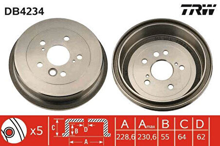 FREN KAMPANASI ARKA RAV 4 I 2.0 16V/CABRIO 2.0 16V 94-00 RAV 4 II 1.8 VVTI/2.0 D-4D 4WD/2.0 VVTI 4WD