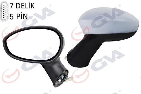 DIŞ DİKİZ AYNASI SOL GRANDE PUNTO 06 LINEA 07 ELEKTRİKLİ ISITMALI ASTARLI SENSÖRLÜ KONVEKS 5 FİŞ VM-6156EHPL