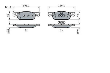 0986495424 ÖN BALATA CLIO IV 0.9 TCE-1.2-1.5DCI 12 DACIA DUSTER-LOGAN IISANDERO II 1.2-1.5DCI 12 0986495424