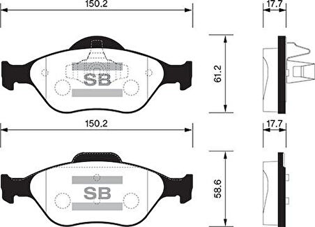 ÖN FREN BALATA FORD FIESTA 1.25L 1.3L 1.4L 1.6L JH JD 02-08 / FUSION 1.25L 1.3L 1.4L 1.6L JU 02-12 / FORD KA 1.6L RB 01-08 / MAZDA 121 1.3L 96-03