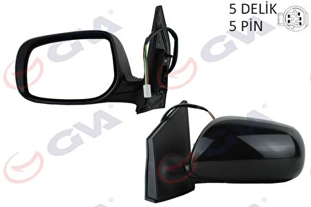 DIŞ DİKİZ AYNASI SOL COROLLA 08 ELEKTRİKLİ ISITMALI ASTARLI KONVEKS 5 FİŞ VM-6263NEHPL