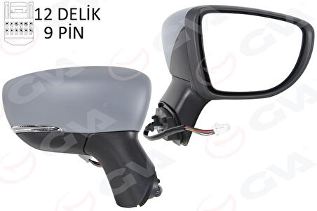 DIŞ DİKİZ AYNASI SAĞ ELEKTRİKLİ ISITMALI SİNYALLİ SENSÖRLÜ ASTARLI KONVEKS CAPTUR 17-