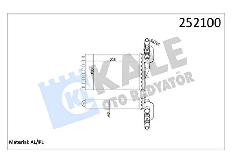 KALORİFER RADYATÖRÜ 2 SIRA AL PL CLIO II-KANGOO 98-