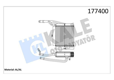 KALORİFER RADYATÖRÜ FOCUS-TOURNEO CONNECT 1.6 16V-1.8 16V-1.8 TDI 207x196x27 2 SIRA ALB
