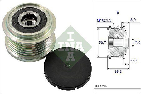 ALTERNATÖR KASNAĞI RULMANLI DUCATO-BOXER-JUMPER-TRANSİT TOURNEO 2.2HDİ-2.2TDCİ ALT 0121615002