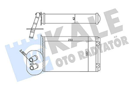 KALORİFER RADYATÖRÜ VW TRANSPORTER T4 1.9D-TD-2.0D-2.4D-2.5D-TD ÖN 234x157x42 AC