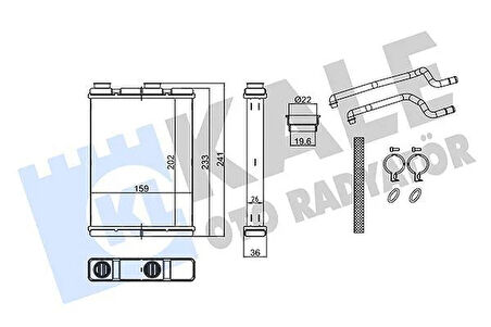 KALORİFER RADYATÖRÜ NISSAN QASHQAI 1.6L R9M Dci J11 14- 1.2L HRA2DDT DIG-T J11 14- 1.5L K9K J11 6 vites 14- - ALEMİNYUM