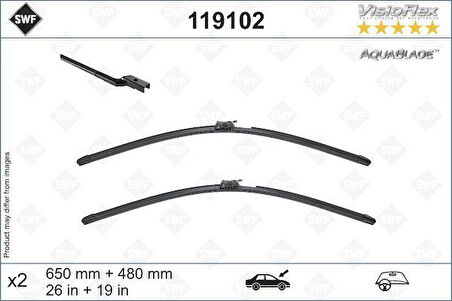 SWF AQUABLADE FLAT BLADE X2 650 480 MM VOLVO XC60 17 SWF MUZ TİPİ SİLECEK BİNEK