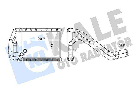 KALORİFER RADYATÖRÜ KIA CEED 1.4L 1.6L G4FA G4FC benzinli 07-12 1.6L D4FB dizel 07-12 - ALEMİNYUM