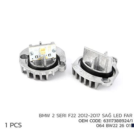 BMW 2 F22 2012-2017 SAĞ LED FAR MODL 63117388924/1
