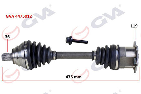 KOMPLE AKS SOL CADDY-GOLF5-JETTA-PASSAT 1.9-2.0 TDİ 03-09 475mm