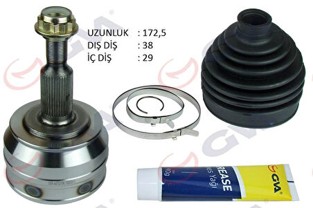AKS KAFASI DIŞ ÖN TRANSPORTER T5 2.5 TDI 04-10 AXD 38x29x63 172.5mm