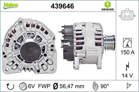 ALTERNATOR 14V 150A RENAULT CLIO III 05 10 CLIO IV 12 FLUENCE 10 KANGOO II 08 LAGUNA III 07 15 MEGANE II 02 08 MEGANE III 09 15 MEGANE IV 16 DUSTER II 17 1.5dCi