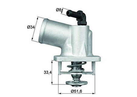 TERMOSTAT KOMPLE ASTRA G-CORSA C-VECTRA B-C-MERIVA-ZAFIRA-1.4-1.6-1.4 16V-1.6 16V 92C