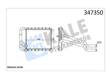 KALORİFER RADYATÖRÜ HYUNDAI i30 1.6L G4FD GDİ 11-16 / 1.6L D4FB CRDi dizel 11- / KIA CEED 1.6L G4FJ T-GDI 13- / 1.6L D4FB CRDi dizel 11- / CERATO 1.6L G4FG 12-17 - ALEMİNYUM
