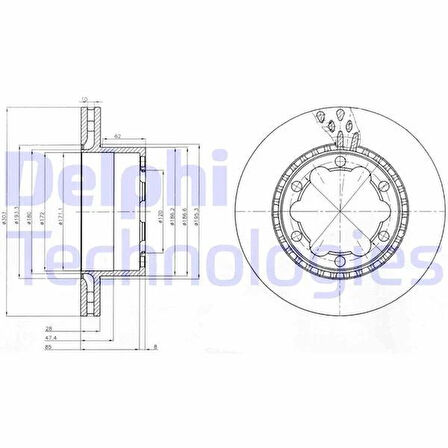 FREN DISKI ARKA MERCEDES SPRINTER B906 B907 . VW CRAFTER 30-35-50 CIFT TEKER