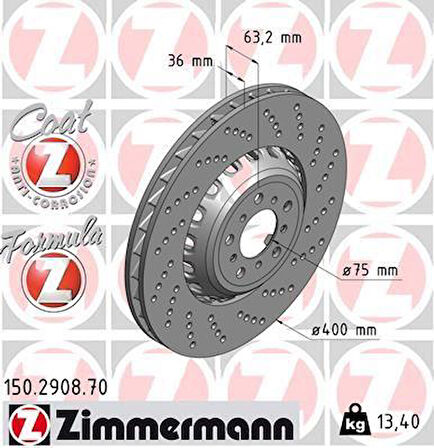 FREN DİSKİ ON SAG BMW M5 F10 M6 F12 F13 F06 HAVALI DELIKLI CIFT PARCALI