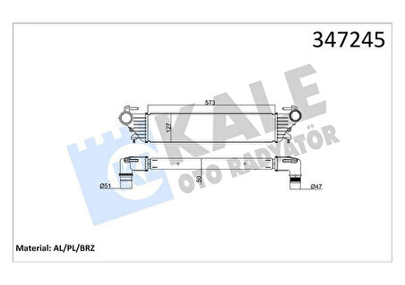 TURBO RADYATÖRÜ INTERCOOLER FIAT EGEA-FIAT 500L 1.3-1.6 JTD-1.4