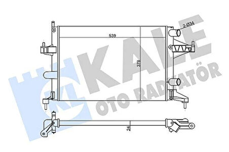 RADYATÖR BRAZING CORSA C-COMBO-TIGRA 1.0-1.2-1.2 16V-1.4-1.4 16V AC KLİMASIZ MEK 539x378x24 1300236-9201955-25555161-24445162