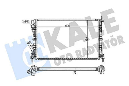 RADYATÖR FIESTA V-FUSION 1.6TDCI AC KLİMASIZ MEK 593x379x26