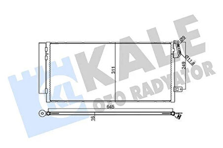 KLİMA RADYATÖRÜ FIAT DOBLO 10 COMBO 12 1.3 DMTJ-1.6 DMTJ-2.0 DMTJ 669x293x16