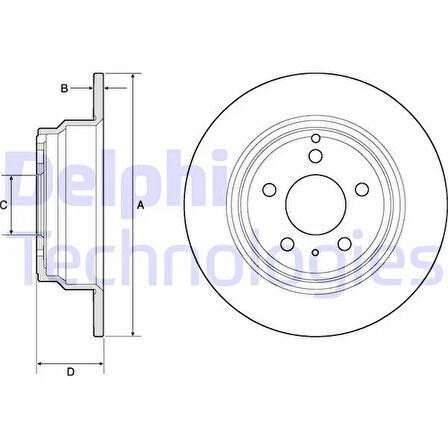 ARKA FREN AYNASI VOLVO 850 91-97 -S70-C70-V70-960-2.0-2.5-2.5 20V-2.5TDI 97 295x5DLxHAVALI