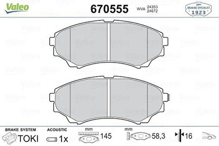 ON FREN BALATASI MAZDA 4 4 B 2500 RANGER 02 06 2.5TD / 3.0TD 06 12
