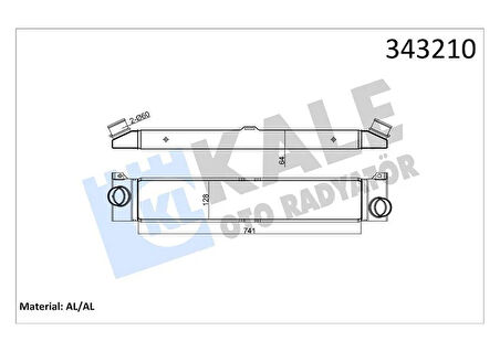 TURBO RADYATÖRÜ INTERCOOLER DUCATO-BOXER-JUMPER 2.2-2.3-3.0 D 06 740x127x50